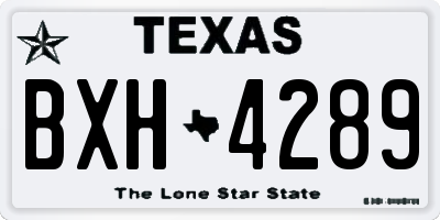 TX license plate BXH4289