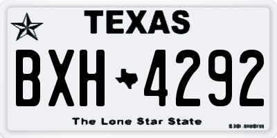 TX license plate BXH4292