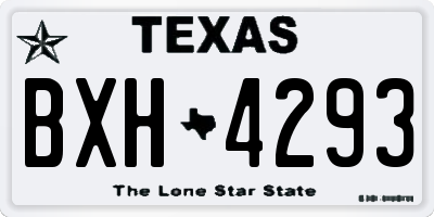 TX license plate BXH4293
