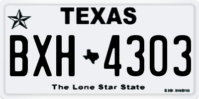 TX license plate BXH4303