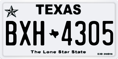 TX license plate BXH4305