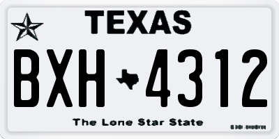 TX license plate BXH4312