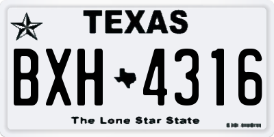 TX license plate BXH4316