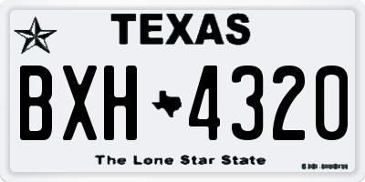 TX license plate BXH4320