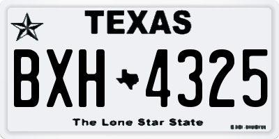 TX license plate BXH4325