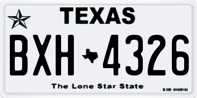 TX license plate BXH4326