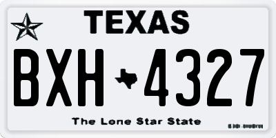 TX license plate BXH4327
