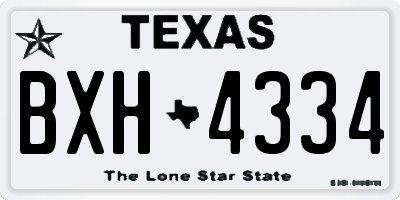 TX license plate BXH4334