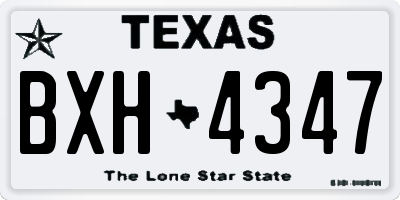 TX license plate BXH4347