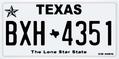 TX license plate BXH4351