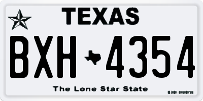 TX license plate BXH4354