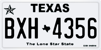 TX license plate BXH4356