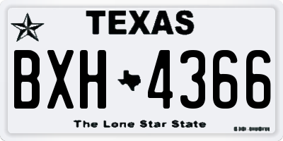 TX license plate BXH4366