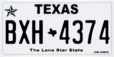 TX license plate BXH4374