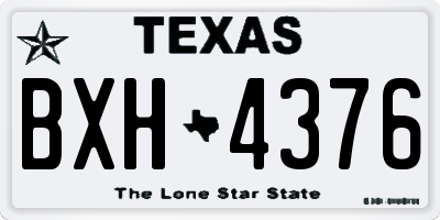 TX license plate BXH4376
