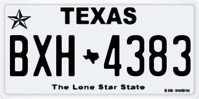 TX license plate BXH4383