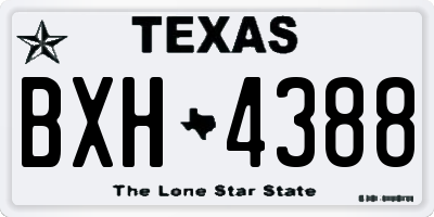 TX license plate BXH4388