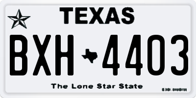 TX license plate BXH4403