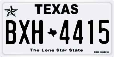 TX license plate BXH4415
