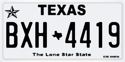 TX license plate BXH4419