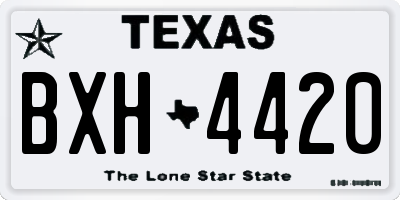 TX license plate BXH4420