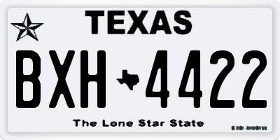 TX license plate BXH4422