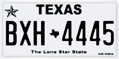 TX license plate BXH4445