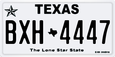 TX license plate BXH4447
