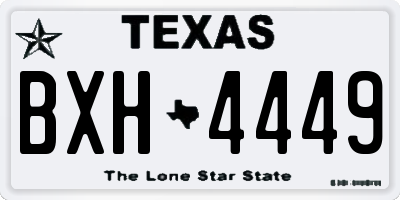 TX license plate BXH4449