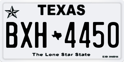 TX license plate BXH4450