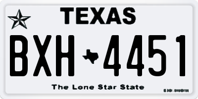 TX license plate BXH4451