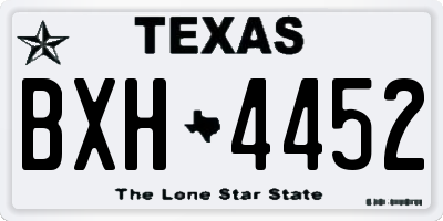 TX license plate BXH4452