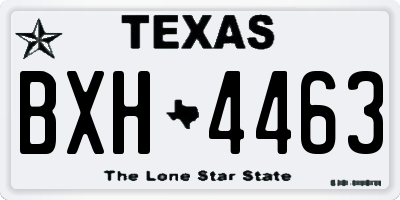 TX license plate BXH4463