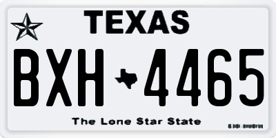 TX license plate BXH4465