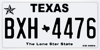 TX license plate BXH4476