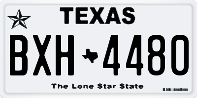 TX license plate BXH4480