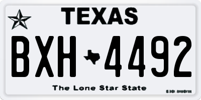 TX license plate BXH4492