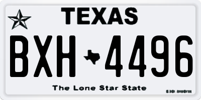 TX license plate BXH4496