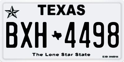 TX license plate BXH4498