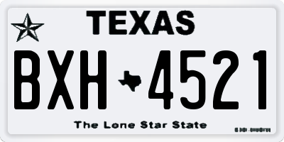 TX license plate BXH4521