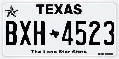 TX license plate BXH4523