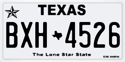 TX license plate BXH4526