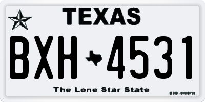 TX license plate BXH4531