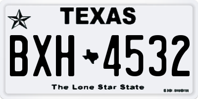TX license plate BXH4532