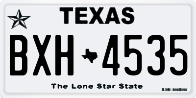 TX license plate BXH4535