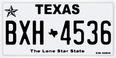 TX license plate BXH4536