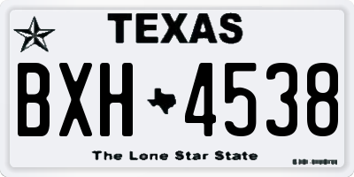 TX license plate BXH4538