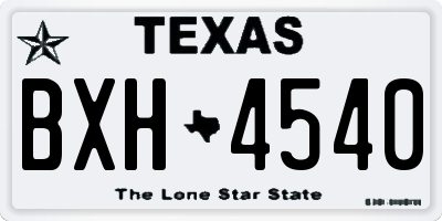 TX license plate BXH4540