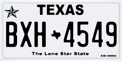 TX license plate BXH4549