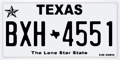 TX license plate BXH4551